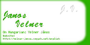 janos velner business card